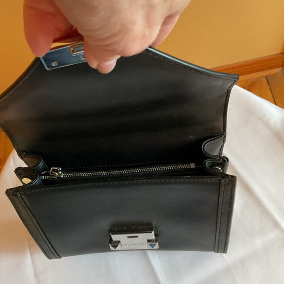 Michael Kors Black Leather Whitney Handbag with Silver Chain - Picture 8 of 12